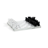 Obsidian & Ice Handmade Crystal Glass Chess Set