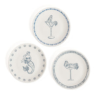 The Salty Mermaid Bar Appetizer Plates, Set of 6 | Bone & Brass