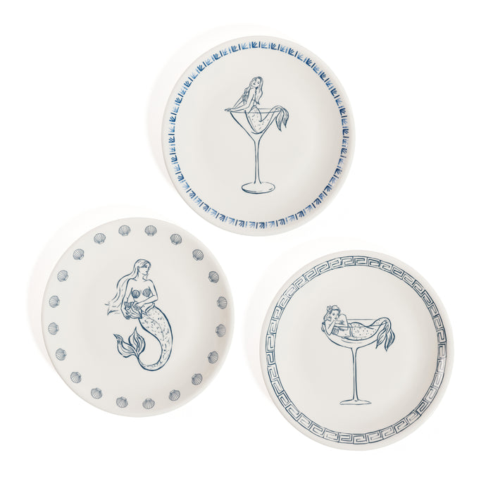 The Salty Mermaid Bar Appetizer Plates, Set of 6 | Bone & Brass