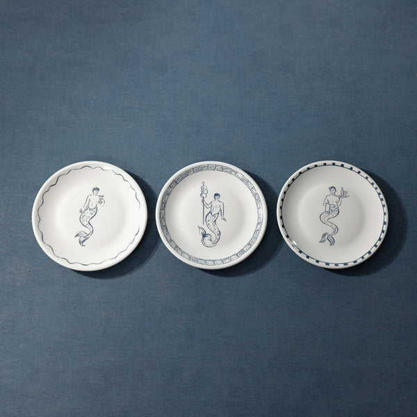 The Salty Merman Bar Appetizer Plates, Set of 6 - Detail View | Bone & Brass