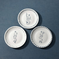 The Salty Merman Bar Appetizer Plates, Set of 6 - Side View | Bone & Brass