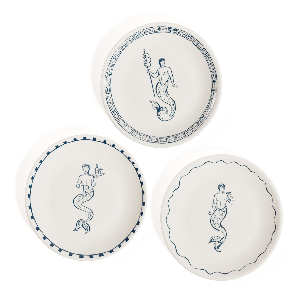 The Salty Merman Bar Appetizer Plates, Set of 6 | Bone & Brass