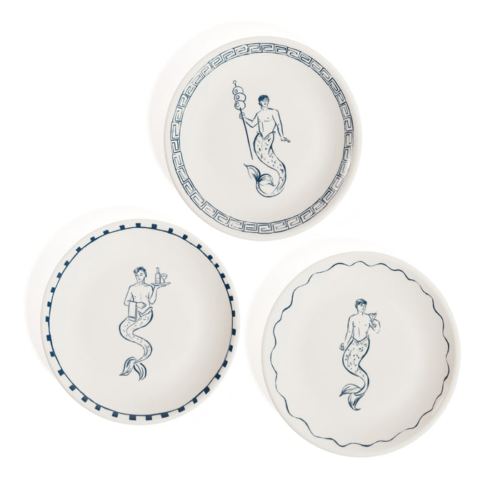 The Salty Merman Bar Appetizer Plates, Set of 6 | Bone & Brass