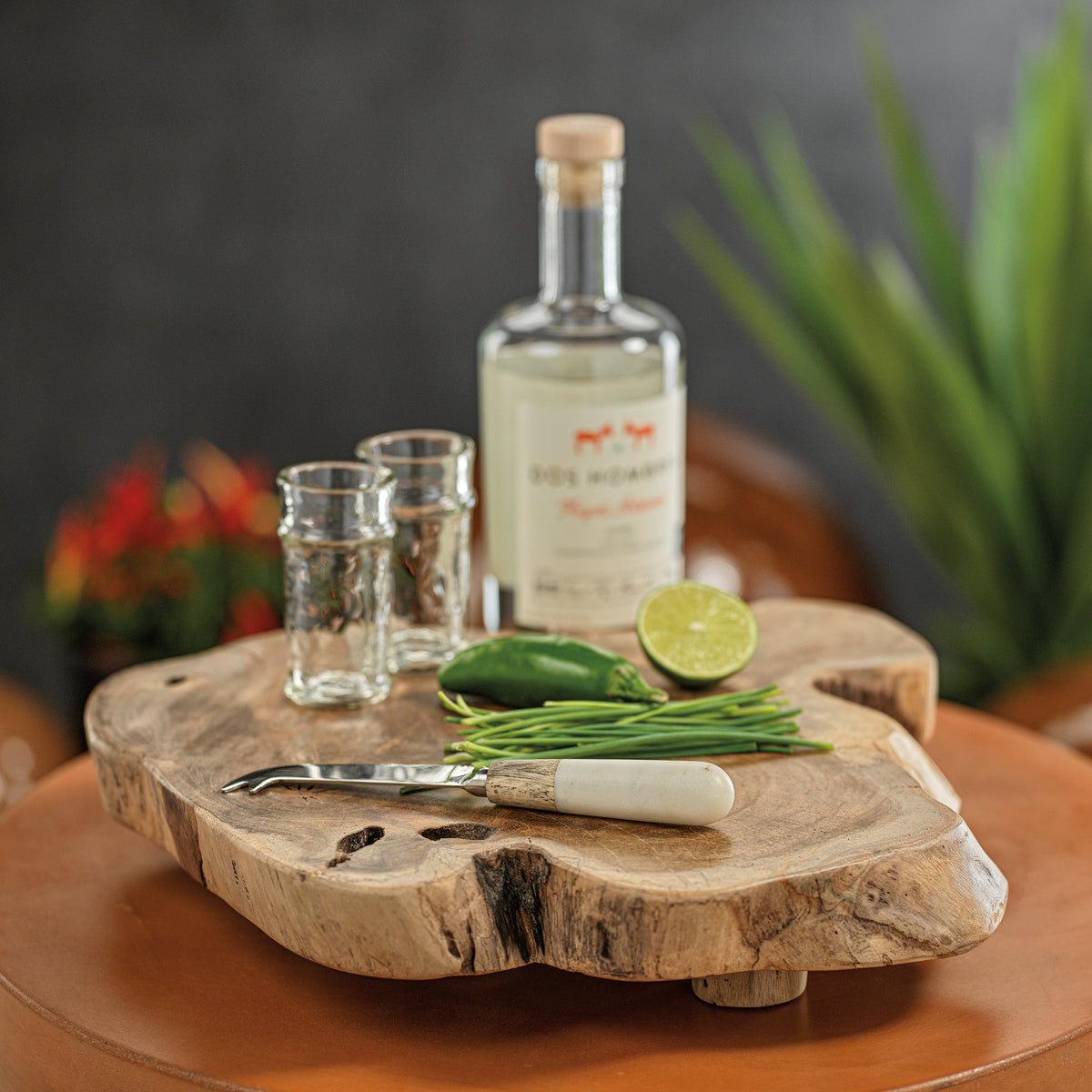 Natural Live Edge Footed Charcuterie & Cheese Board