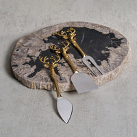 Brasilian Black & Natural Petrified Wood Cheese Board