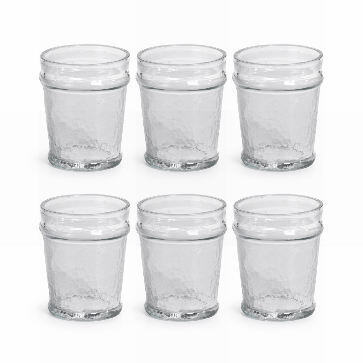 Artisan Hammered Double Old Fashioned Glasses, Set of 6