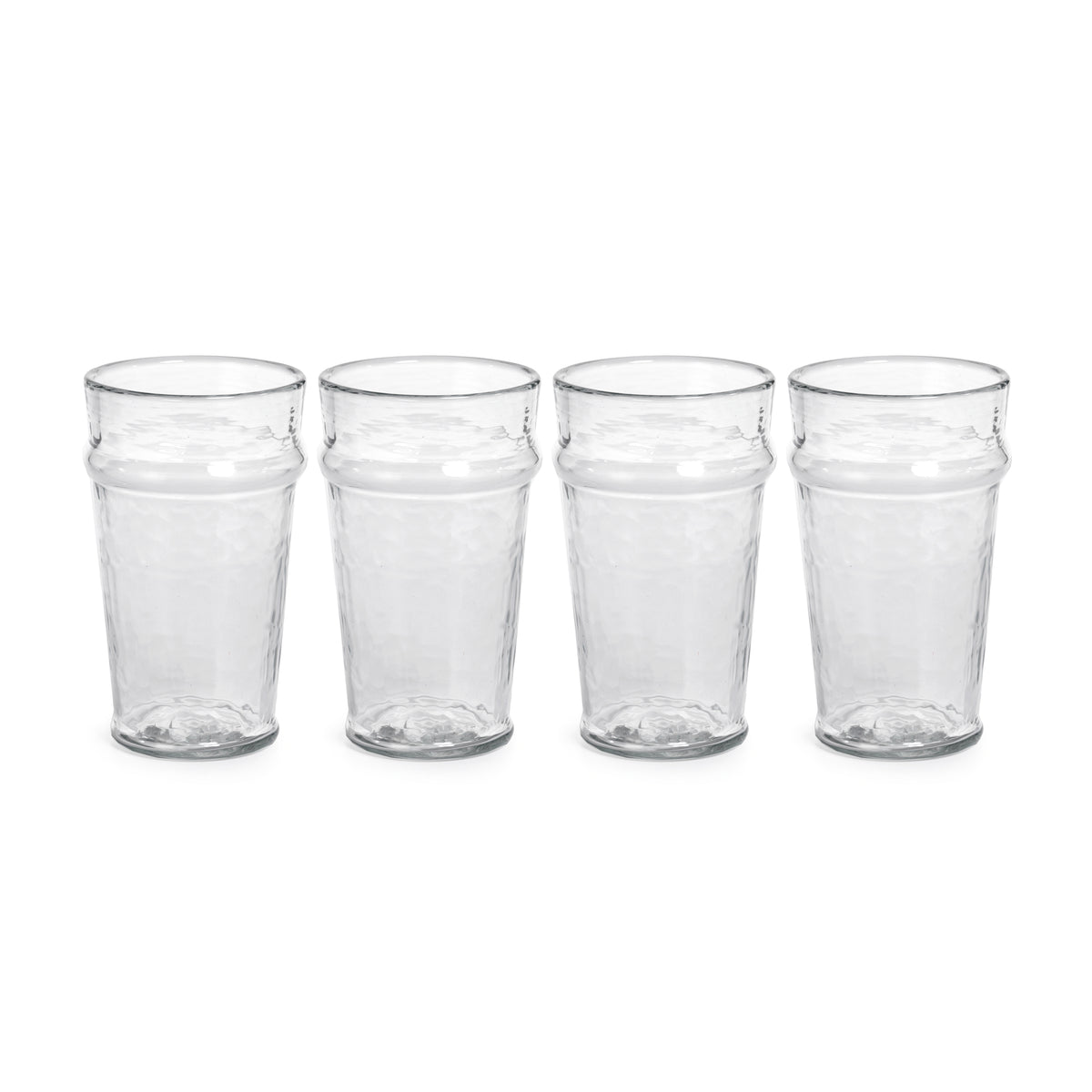 Artisan Hammered Highball Glasses, Set of 4