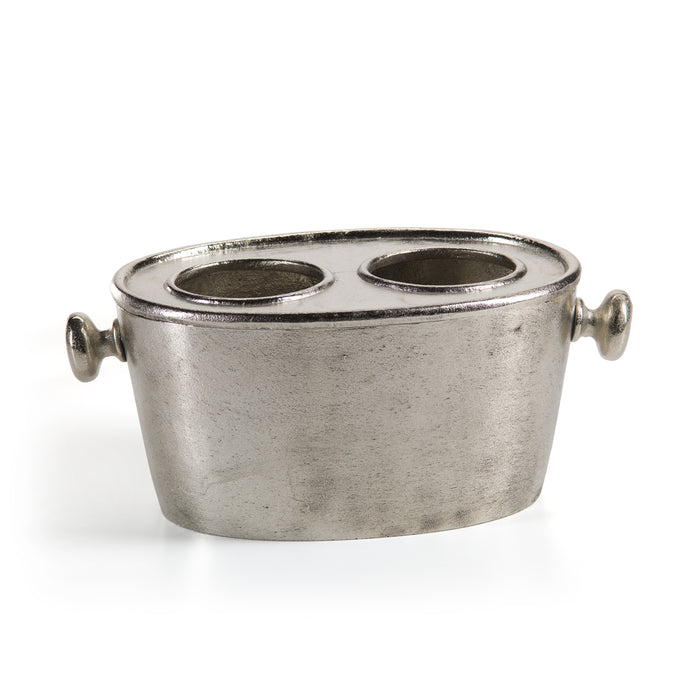 Seguso 2-Bottle Nickel Wine Bottle Holder