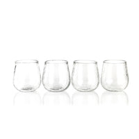 Garan Hammered Glass Stemless All Purpose Glasses, Set of 4
