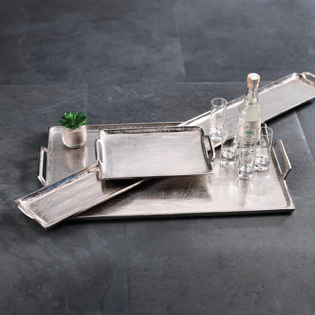 40-Inch Long Nickel Decorative Tray
