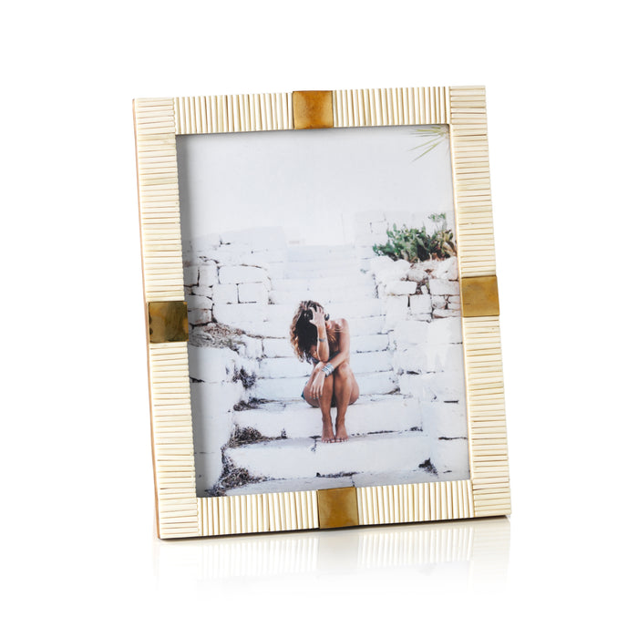 Mara Ivory Bone with Brass Trim Photo Frame- 8x10