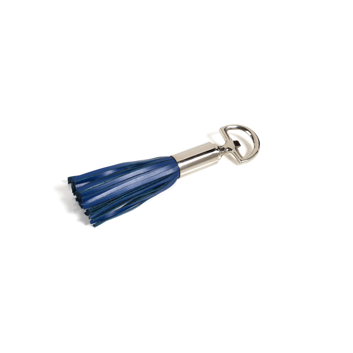 Blue Leather Tassel Nickel Bottle Openers, Set of 2