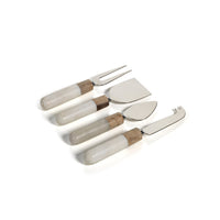 Marble and Wood Cheese Tools,  Set of 4