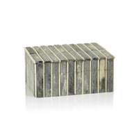 Ivory & Gray Bone Inlay Decorative Box | Bone & Brass