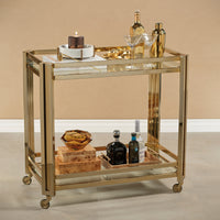 Mayfair High Gloss Gold Bar Cart
