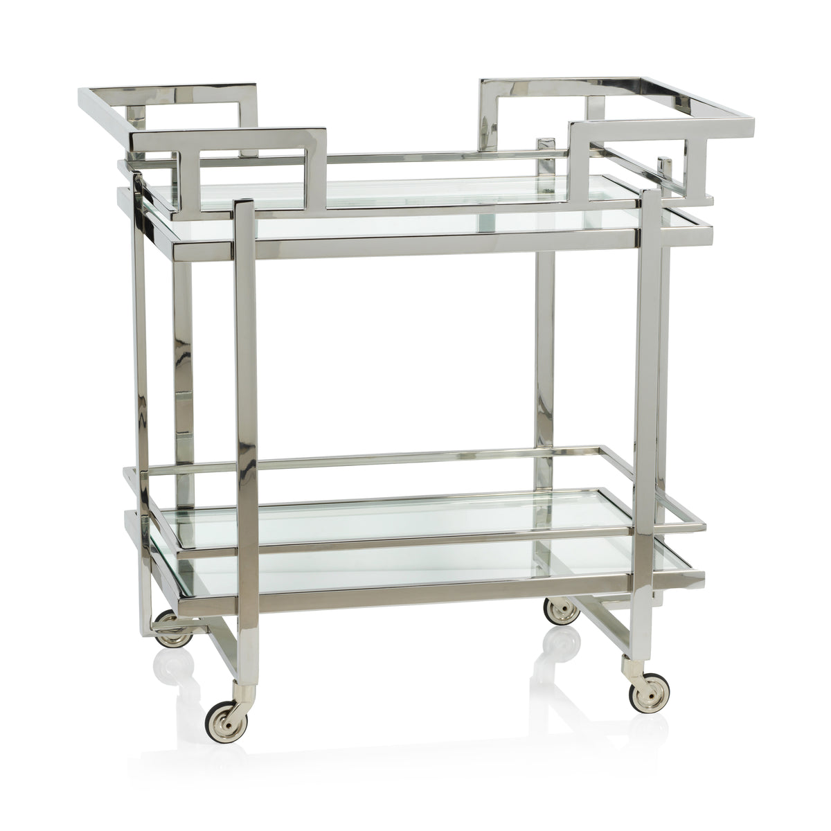 Grafton Polished Stainless Steel Bar Cart