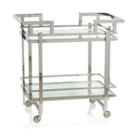 Grafton Polished Stainless Steel Bar Cart