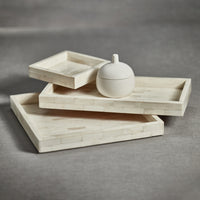 White Bone Inlay Decorative Tray