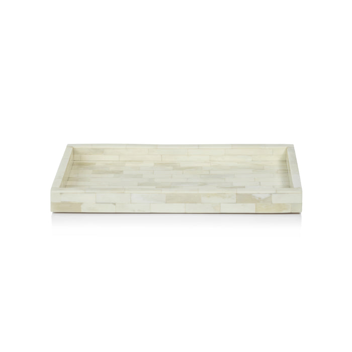 White Bone Inlay Decorative Tray