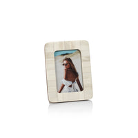White Bone Inlay Photo Frame with Rounded Corners 4x6