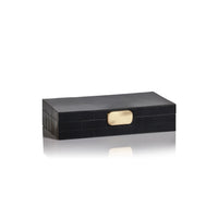 Marlowe Black Bone Decorative Box w/ Brass Knob | Bone & Brass
