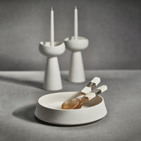 Renata Horn Salad Server Set with Bone Etched Handle - Set Top View | Bone & Brass