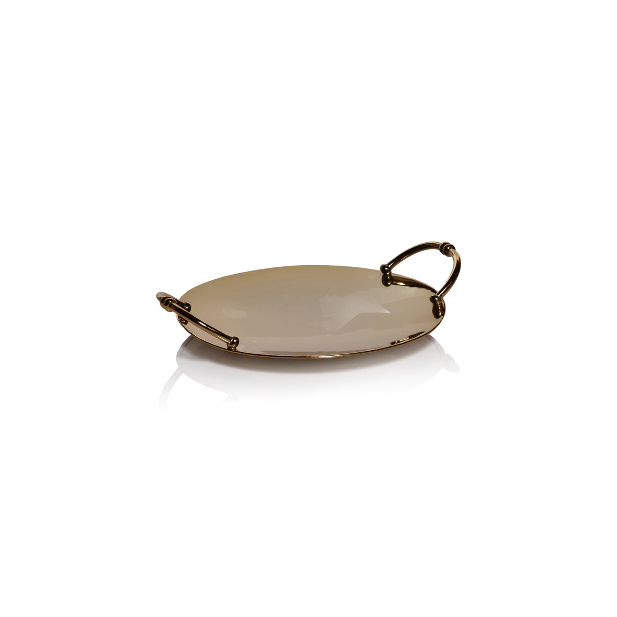 Azalea Gold Round Serving Tray