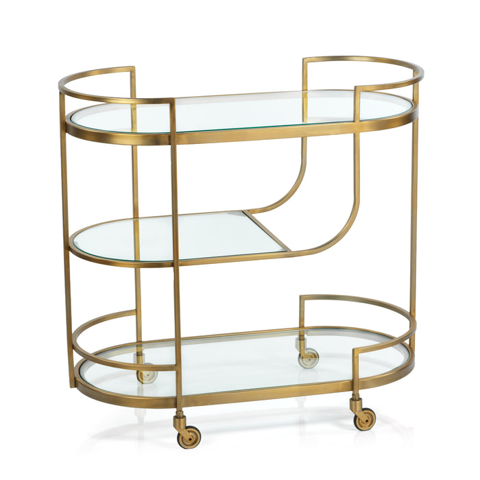 Claridge 3-Tier Gold Bar Cart