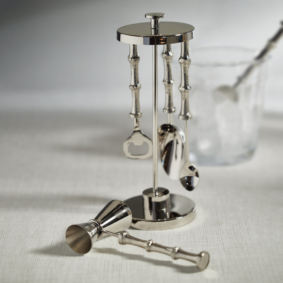 Pavia Bamboo 5-Piece Bar Tool Set