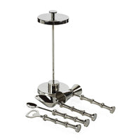 Silver Bamboo 5-Piece Bar Tool Set - Tool Set View | Bone & Brass