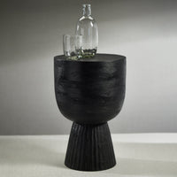 Vendas Black Mango Wood Accent Table
