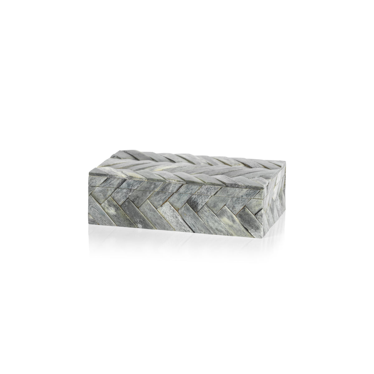 Bengkulu Gray Bone Braided Decorative Box 