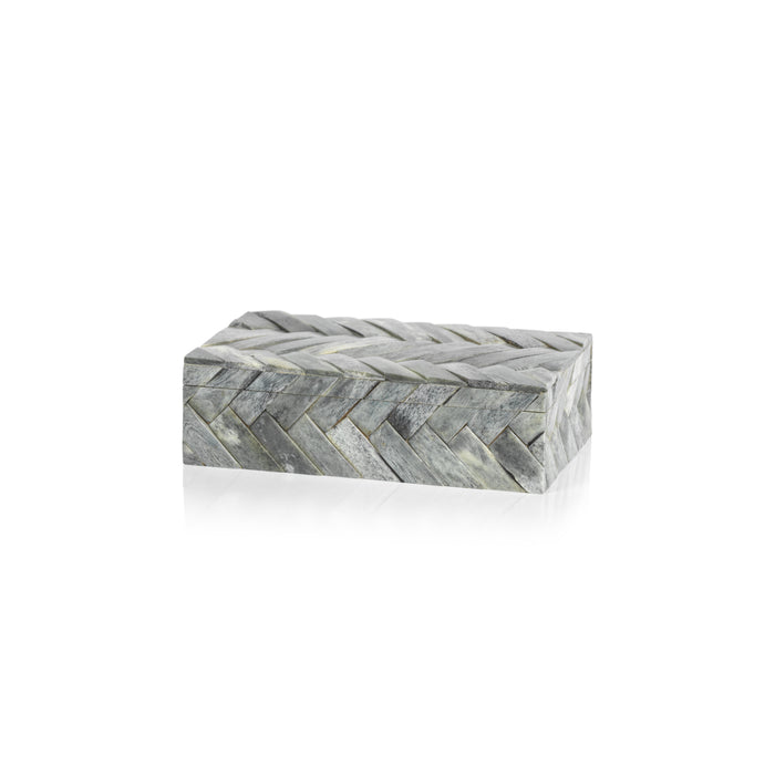 Bengkulu Gray Bone Braided Decorative Box 