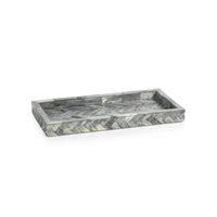 Mayfair Grey Bone Braided Decorative Tray, Small