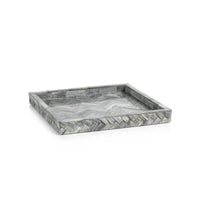Mayfair Square Grey Bone Decorative Tray