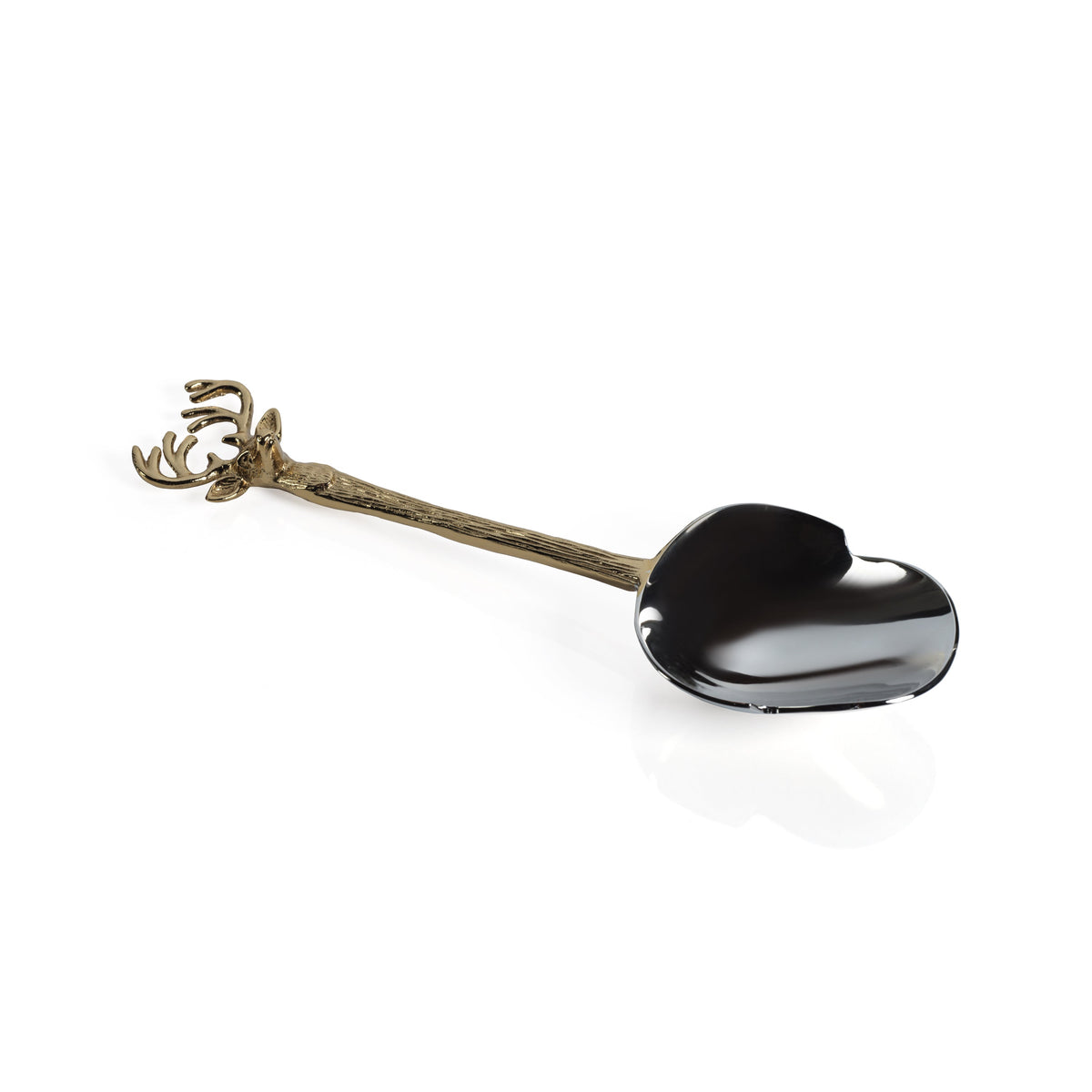 Peura Stag's Head Ice Scoop - Scoop Handle Detail | Bone & Brass