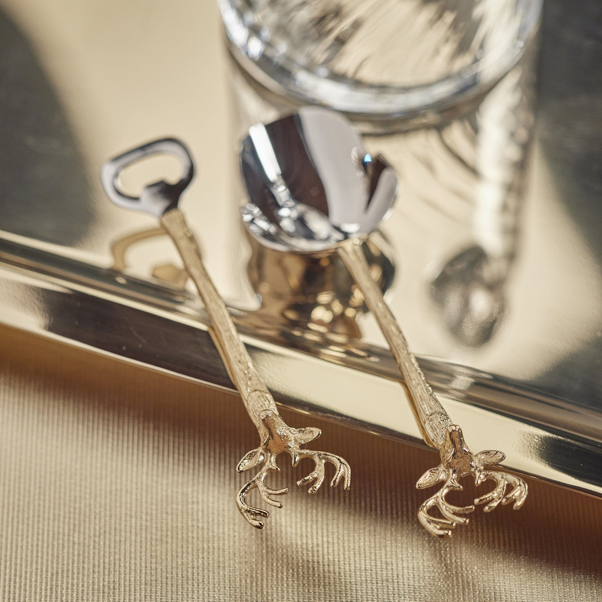Peura Stag's Head Bottle Opener - Bar Set Detail | Bone & Brass