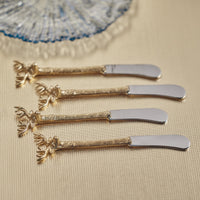 Peura Stag's Head Butter Knives, Set 4 - Knife Detail | Bone & Brass