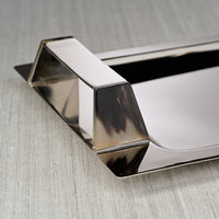 Berkley Polished Nickel Bar Tray with Horn Trim