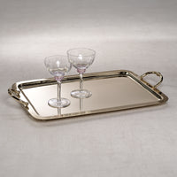 Manetta Polished Steel and Brass Tray, Large
