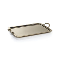 Manetta Polished Steel and Brass Tray, Large