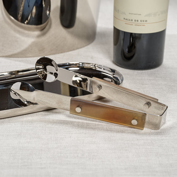 Bayeux Steel Ice Tong with Horn Trim