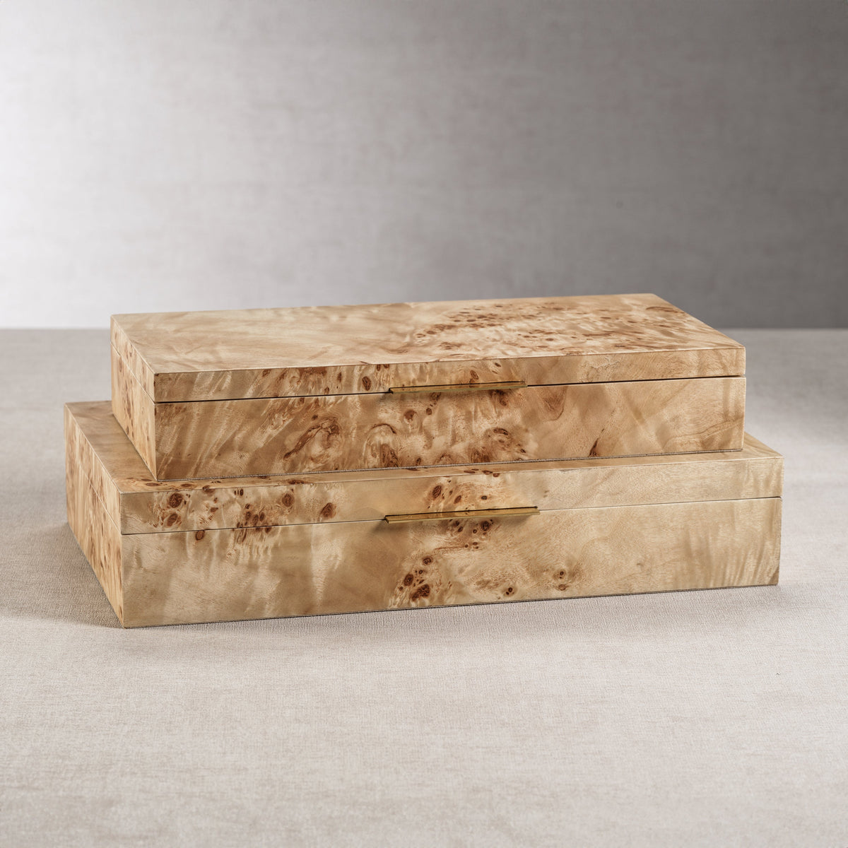 Bogor Burlwood Veneer Decorative Box - Box Detail | Bone & Brass