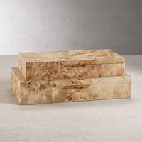 Bogor Burlwood Veneer Decorative Box - Box Detail | Bone & Brass