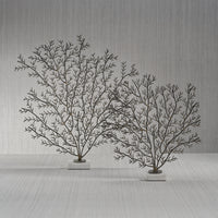Cetus Coral Branch Metal Sculpture on Marble Base, Large - Detail View | Bone & Brass