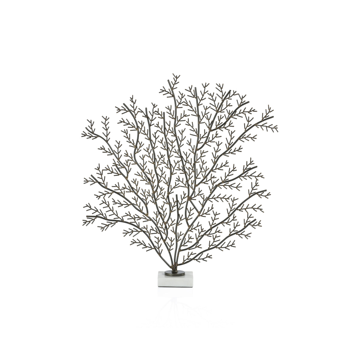 Cetus Coral Branch Metal Sculpture on Marble Base, Large | Bone & Brass