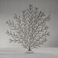 Cetus Coral Branch Metal Sculpture on Marble Base, Extra Large - Detail View | Bone & Brass