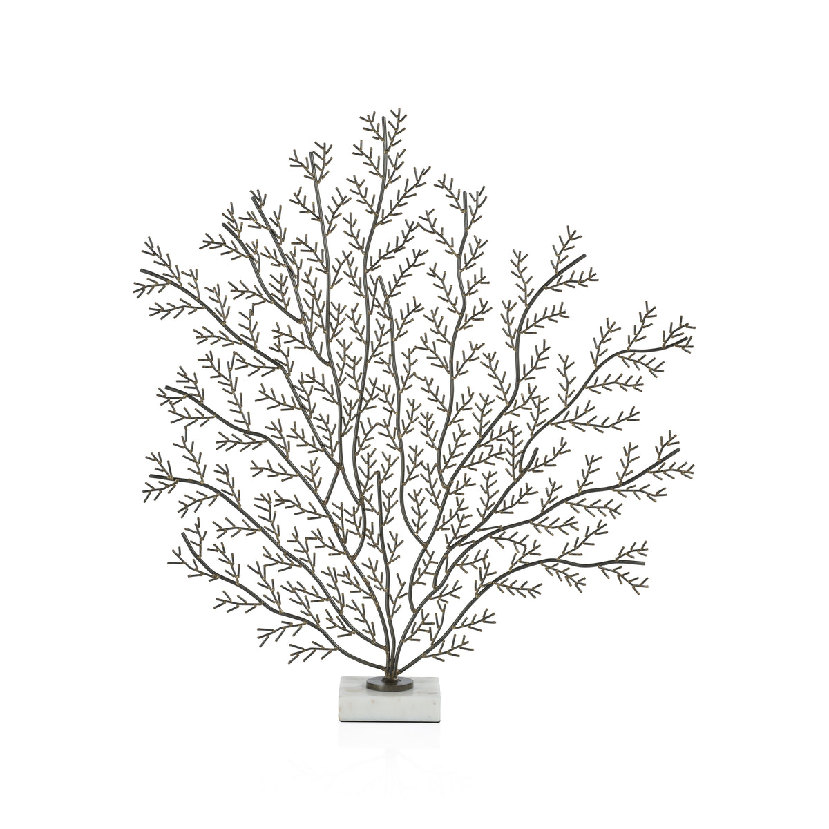 Cetus Coral Branch Metal Sculpture on Marble Base, Extra Large | Bone & Brass