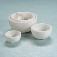 Baltic Medium White Alabaster Bowls, Set of 2