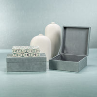 Carpi Slate Blue Suede Decorative Box